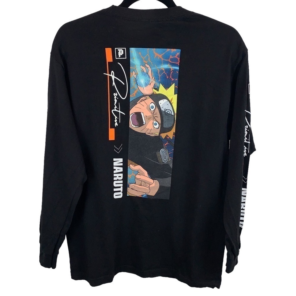 Naruto Shippuden Primitive 2007 Skateboard Black Long Sleeve Skateboard Tee sz M